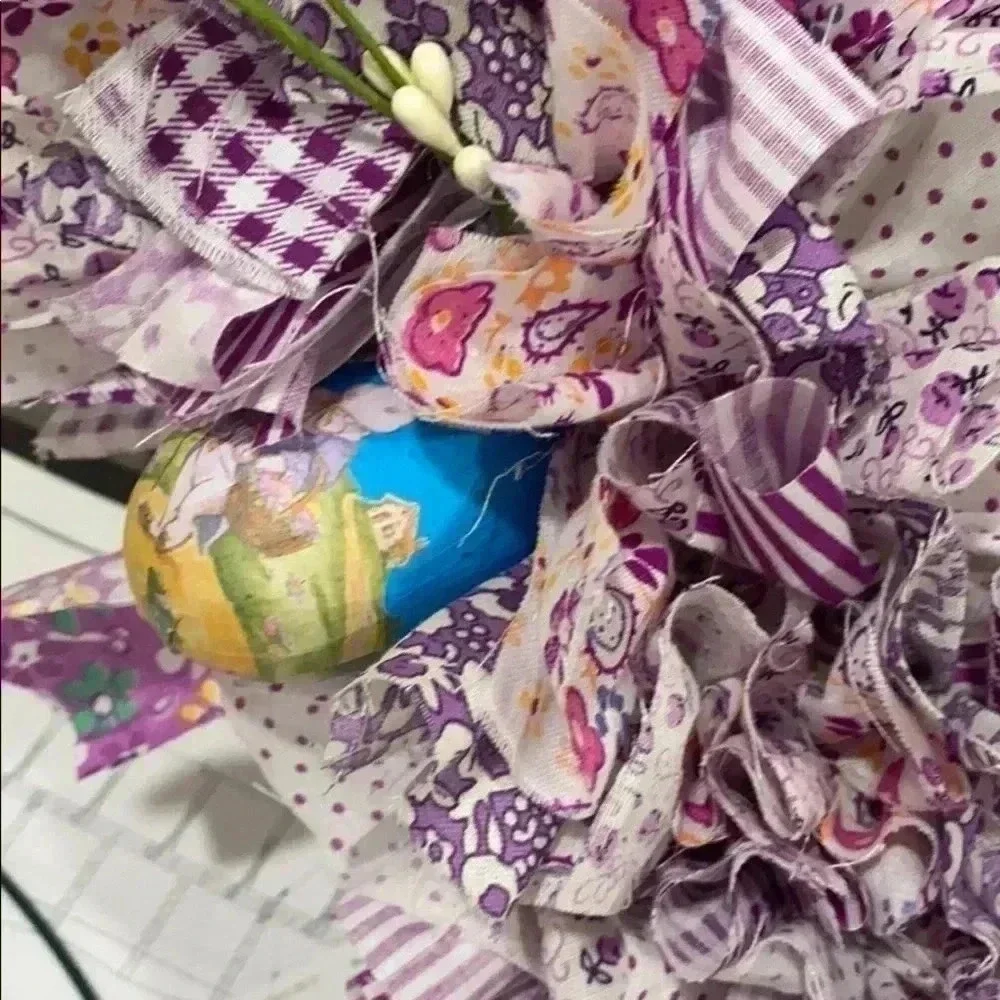 Easter Rag Wreath - 18”